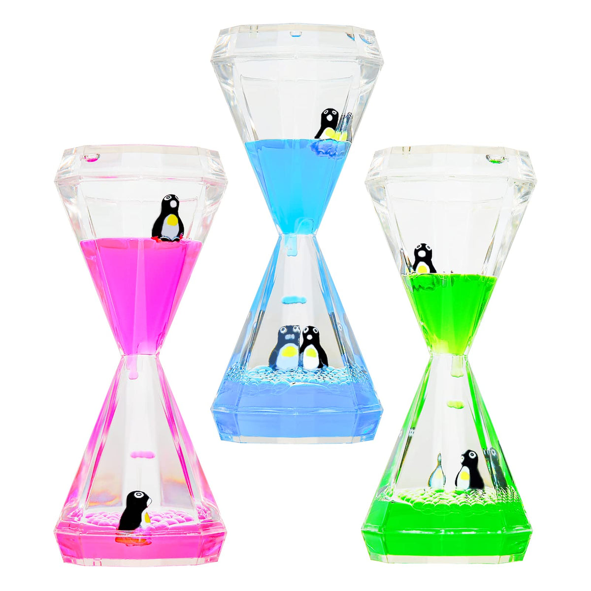Penguin Timer CAILINK Liquid Motion Bubbler 3-Pack, Diamond Shaped Penguin Timer, Se ...