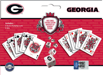 Masterpieces Game Day - NCAA Georgia Bulldogs 2-Pack Playing Cards & Dice Pack - Officially Licensed Set for mature-themeds and Family