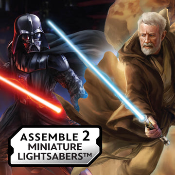STAR WARS Construct Your Own Lightsabers Building Kit - Includes OBI Wan Kenobi & Darth Vader, 10"x7.24"x1.5", Plastic