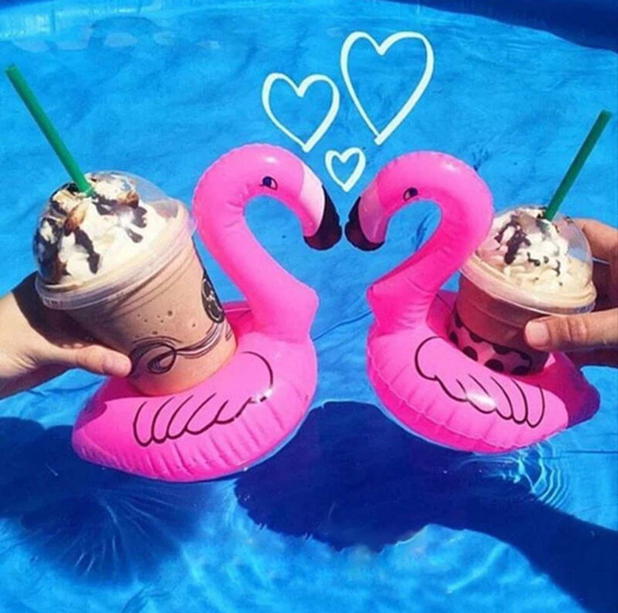 Aoutacc Float Drink Holders For Pool, 24 Pack Inflatable Crab Flamingo Palm Trees Pineapple Beverage Floats Cup Holders Pool Coa