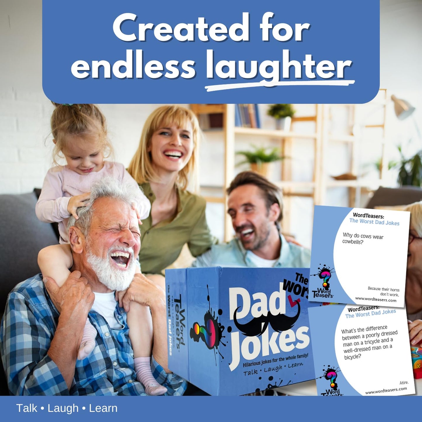 ? WORD TEASERS Dad Joke Cards - 150 Funny Jokes for Family - 2nd Edition - Medium Cardstock Game