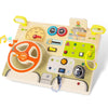 Montessori Busy Board for Toddlers Baby Busy Board Car Steering Wheel Wooden Sensory Board Travel Toys for Fine Motor Skill Gift