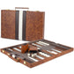AMEROUS Backgn Set  15 Inches Classic Board Game with Leather Case  Folding Board  Gift Package  Portable Travel Strategy Backgn Game Set for mature-themeds  Kids (Medium  Brown)