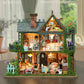 Plustopoy DIY Miniature House Kit - DIY Mini House Building Kit - Wooden Dollhouse Miniature Kit -Tiny Garden House Diorama Building Kits with Light - 3D Puzzle mature-themed Craft Unique Gift