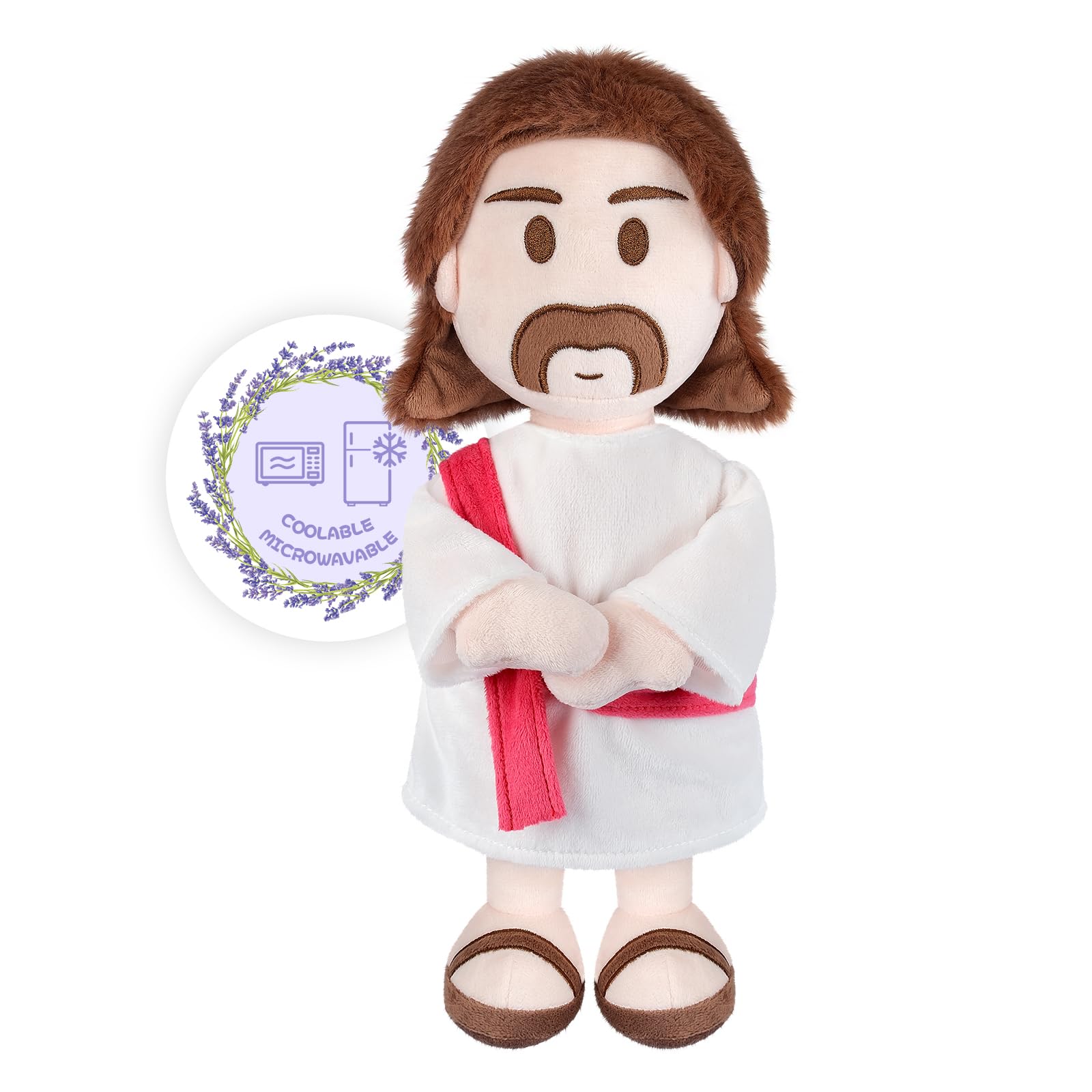 Suzzipals Jesus Plush, Warmable & Coolable Stuffed Animal, Lavender Scented Heating Pad For Relaxation, Jesus Gifts For Kids & A