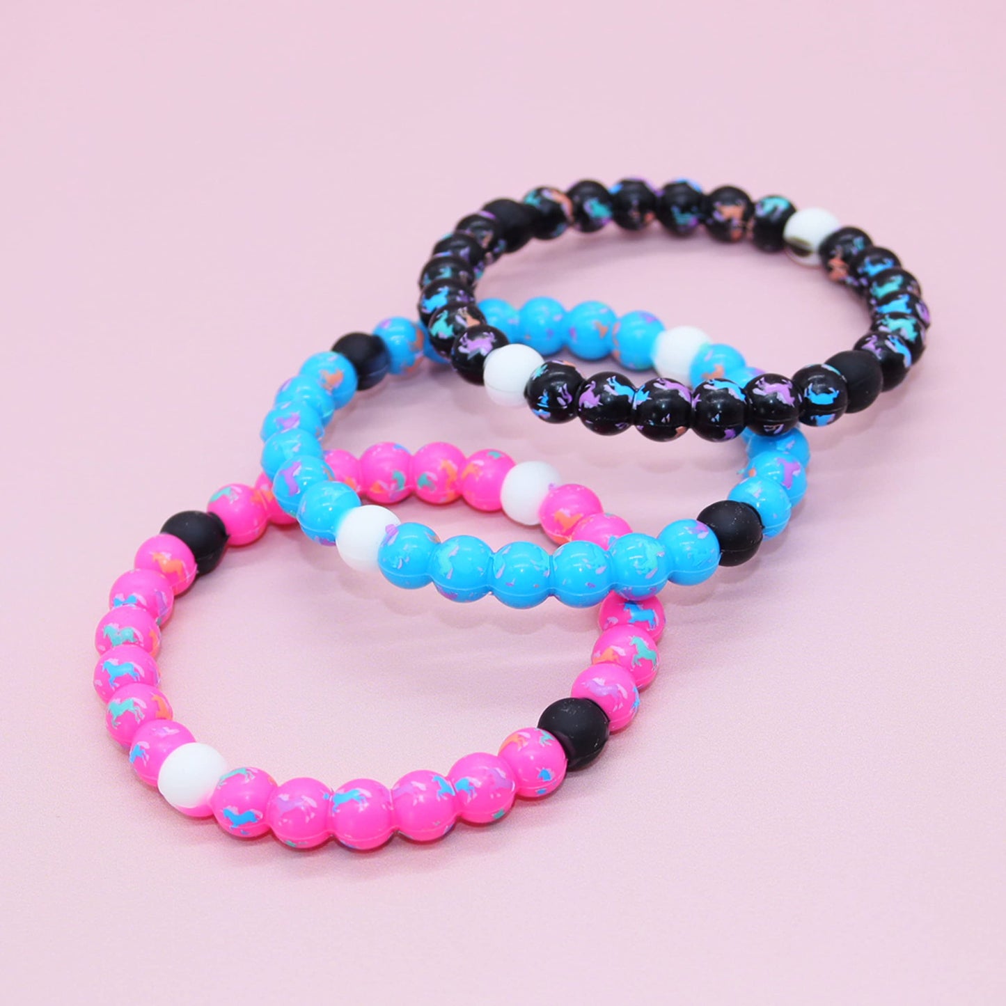 FROG SAC 3 PCS Unicorn Bracelets for Girls, Silicone Bubble Bracelet Pack for Kids, Unicorns Theme Birthday Party Favors and Goo