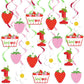 Strawberry Swirls 1st Birthday Decor - Hanging Streamers for Sweet Ones Berry Themed Party Supplies