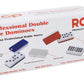 RCP PRODUCTS Double 9 Dominoes Set - 55 Tiles, Acrylic, Medium, Silver, Includes Metal Spinner and Wood Case, Perfect for Adults