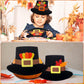Jenaai 24 Pcs Pilgrim Hat Craft Kit with Turkey Decoration Thanksgiving Novelty Hats Autumn Handmade Fun Home Activity DIY Suppl