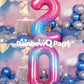 Rainbowq 20 Balloon Number 40 Inch For Women Big Starry 0-9 Foil Mylar Large Balloon Number 20 Happy 20Th Birthday Party Anniver