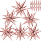 Rose Gold Star Balloons, Big 72 Pieces 26 Inch Explosion Starburst Foil Cone Balloons, 12 Point Large Starburst Balloons For Wed