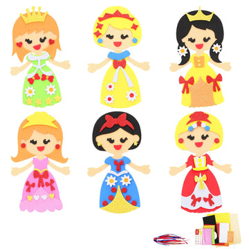 Fennoral 12 Pack Princess Craft For Kids Make Your Own Princess Foam Stickers Diy Arts And Crafts For Girls Art Activity Princes