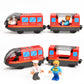 Giant Bean Battery Operated Action Locomotive (Magnetic Connection) Train Set For Wooden Train Tracks, Powerful Engine Compatible With Thomas, Brio, Chuggington Wooden Train Tracks, Toys For 3+