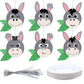 Honeydak 24 Set Donkey Crafts Easter Palm Sunday Craft Make Your Own Easter Donkey Ornaments Color Your Own Animal Arts for Palm
