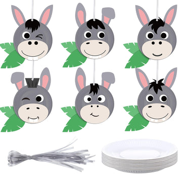 Honeydak 24 Set Donkey Crafts Easter Palm Sunday Craft Make Your Own Easter Donkey Ornaments Color Your Own Animal Arts for Palm