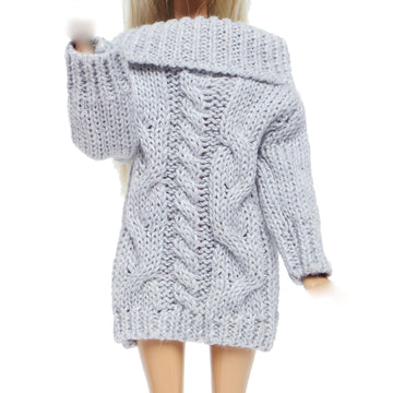 Bjdbus Winter Turtleneck Sweater Clothes For 11.5 Inch Girl Doll Accessories (Grey)