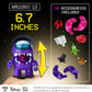 P.M.I. Among Us Crewmate Figures With Stampers (2) - 6.7-Inch Red & Yellow Toy Figures, 10 Hidden Accessories, Party Favors & Playable Collectibles