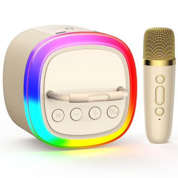 Hwwr Kids Karaoke Machine, Portable Bluetooth Speaker With Wireless Microphone, Christmas Halloween Kids Toys Gifts For Girls 4,