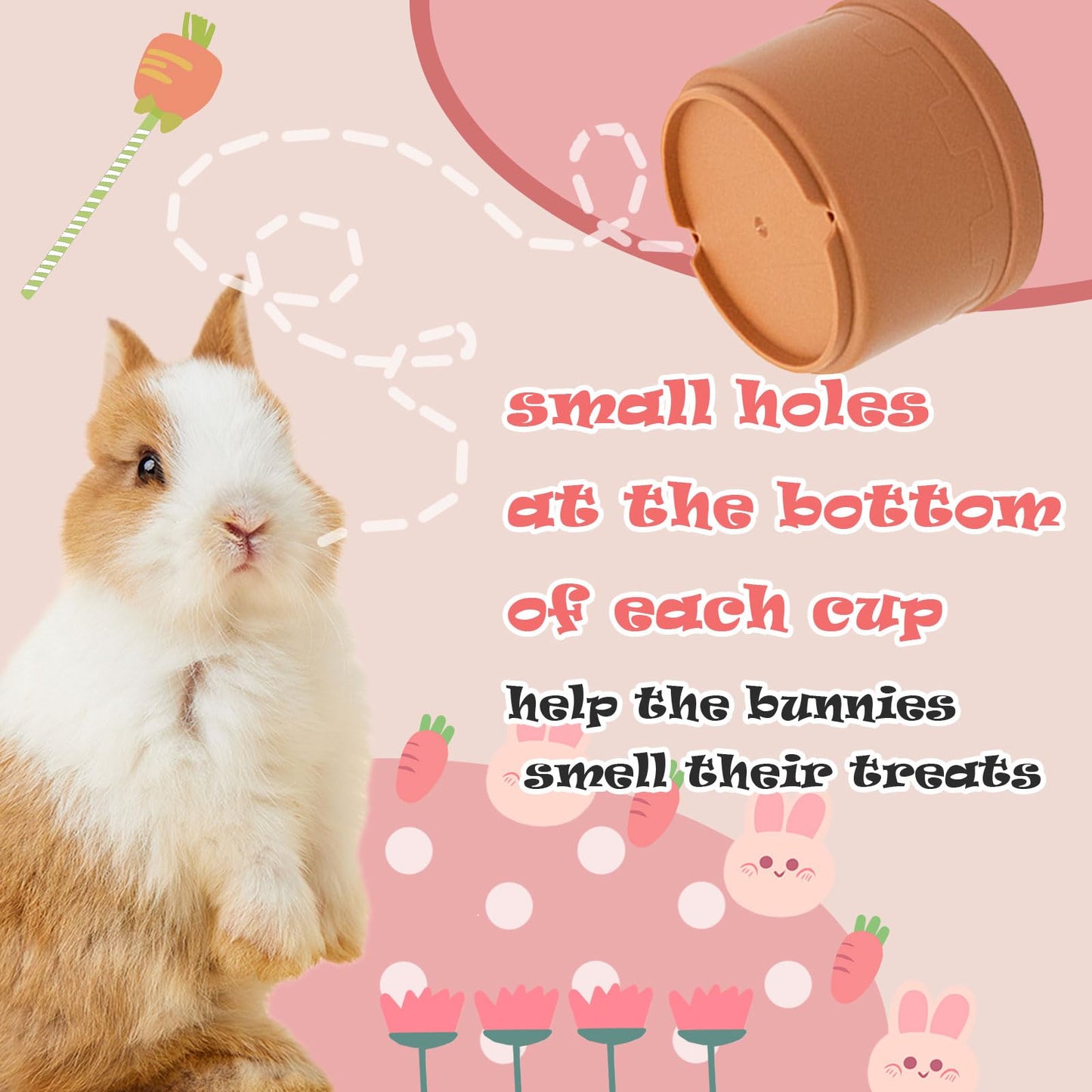 8 Pcs Stacking Cups For Rabbits Safe Plastic Rabbit Toys Of Different Sizes, Stackable Bunny Toys, Enrichment Toys For Small Ani
