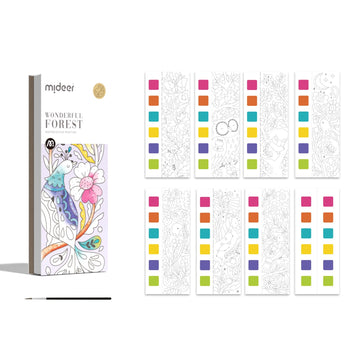 Mideer Watercolor Painting Book For Kids Ages 4-8, Pocket Watercolor Painting Book Arts And Crafts For Toddlers, Travel Activities Paint With Water Coloring Book Set For Kids 3-8 (Wonder Forest)