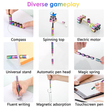 Nbzxsymag Fidget Pen, Magnetic Fidget Toy Pen,Fidget Toy For Birthday Gifts Best Gift For 10 11 12 13 14 15 Year Old Boy - Novel