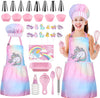 Gemeer Childrens Cooking And Baking Set 34-Pcs Includes Apron For Little Boys, Chef Hat, Oven Mitt & Utensil To Dress Up Chef Ca
