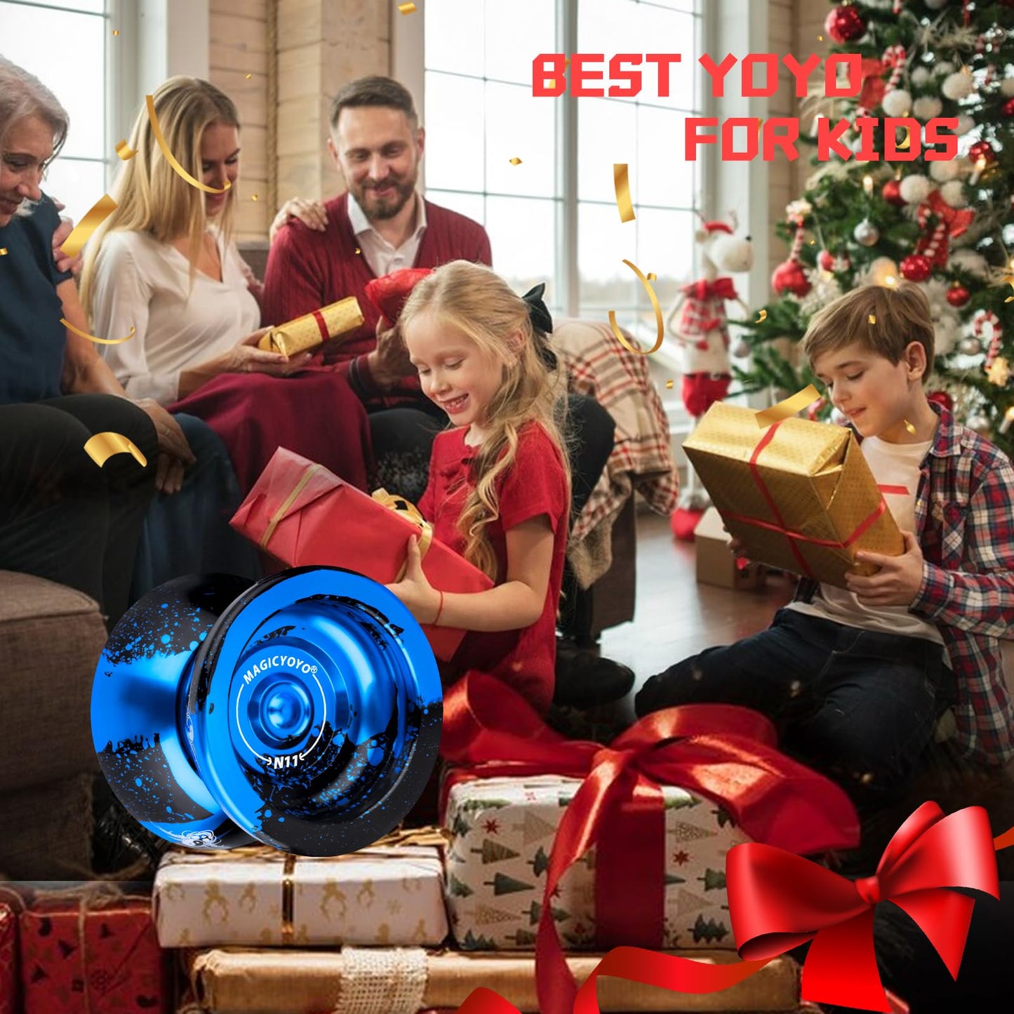 Magicyoyo Professional Unresponsive Yoyo For Kids And Adults, Trick Yoyo N11 Plus With Dual Purpose Mode, Metal Yo Yo Responsive Mode For Kids Beginner + 12 Yo Yo Strings + Bearing Kit