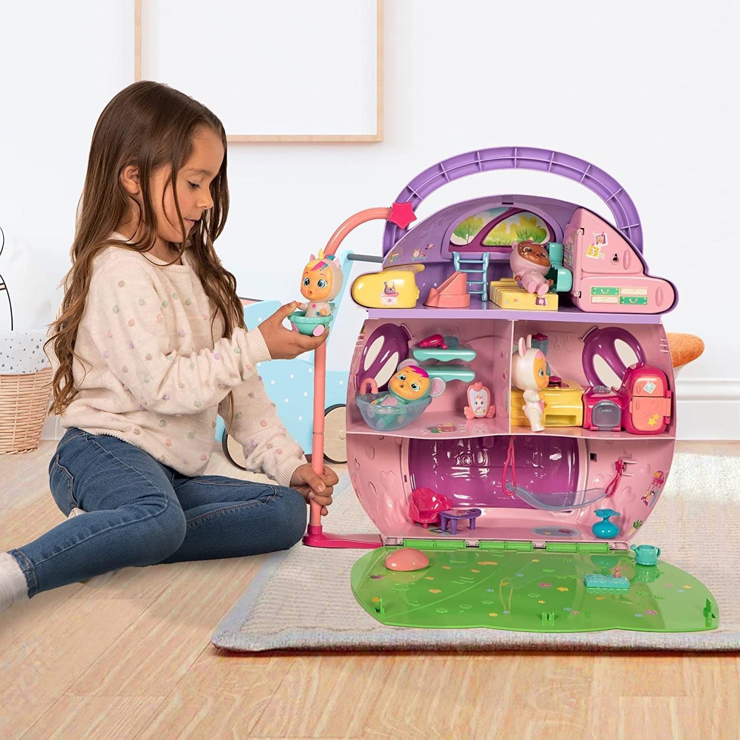 Cry Babies Dreamy's Mega House - 3 Stories, 25+ Accessories, Lights & Sounds, Multi Color, Model 904026