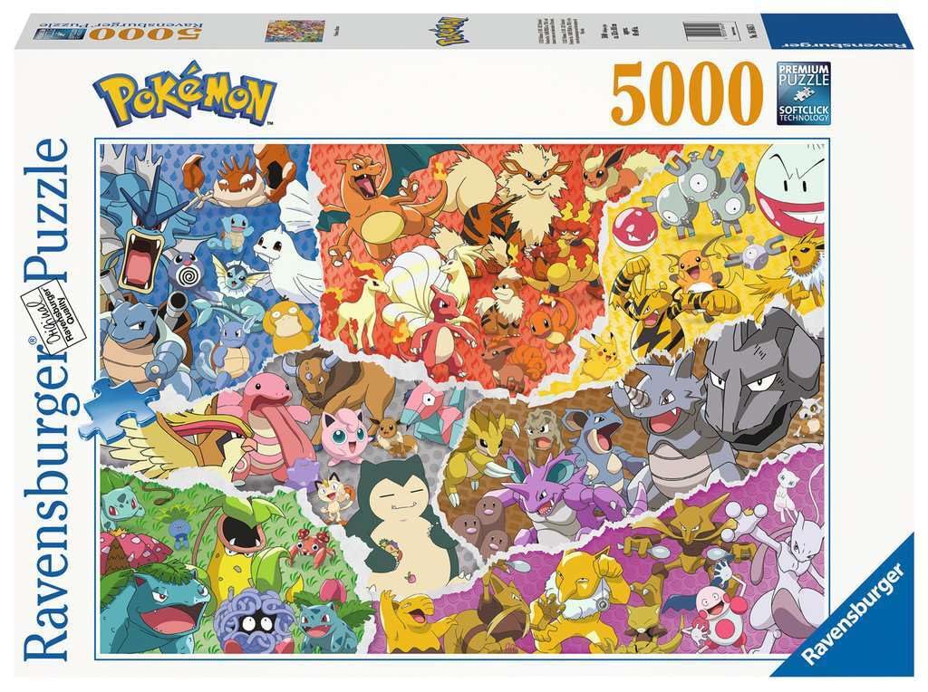 Ravensburger 5000 Piece Pokemon Jigsaw Puzzle, 153 x 101cm, Cardboard, Blue, Model 16845, For Adults & Kids Age 12+