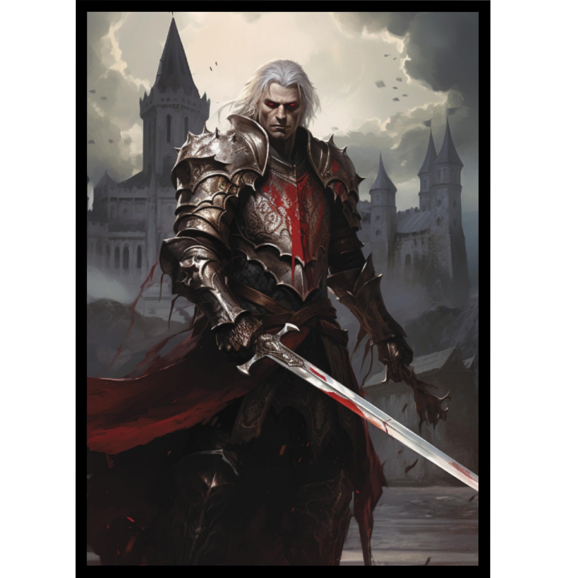 Digital Sorcery Studio Vampire Knight Game Card Sleeves 102 Pack - Perfect Fit For Mtg Vampire Commander Decks - Premium Card Sl
