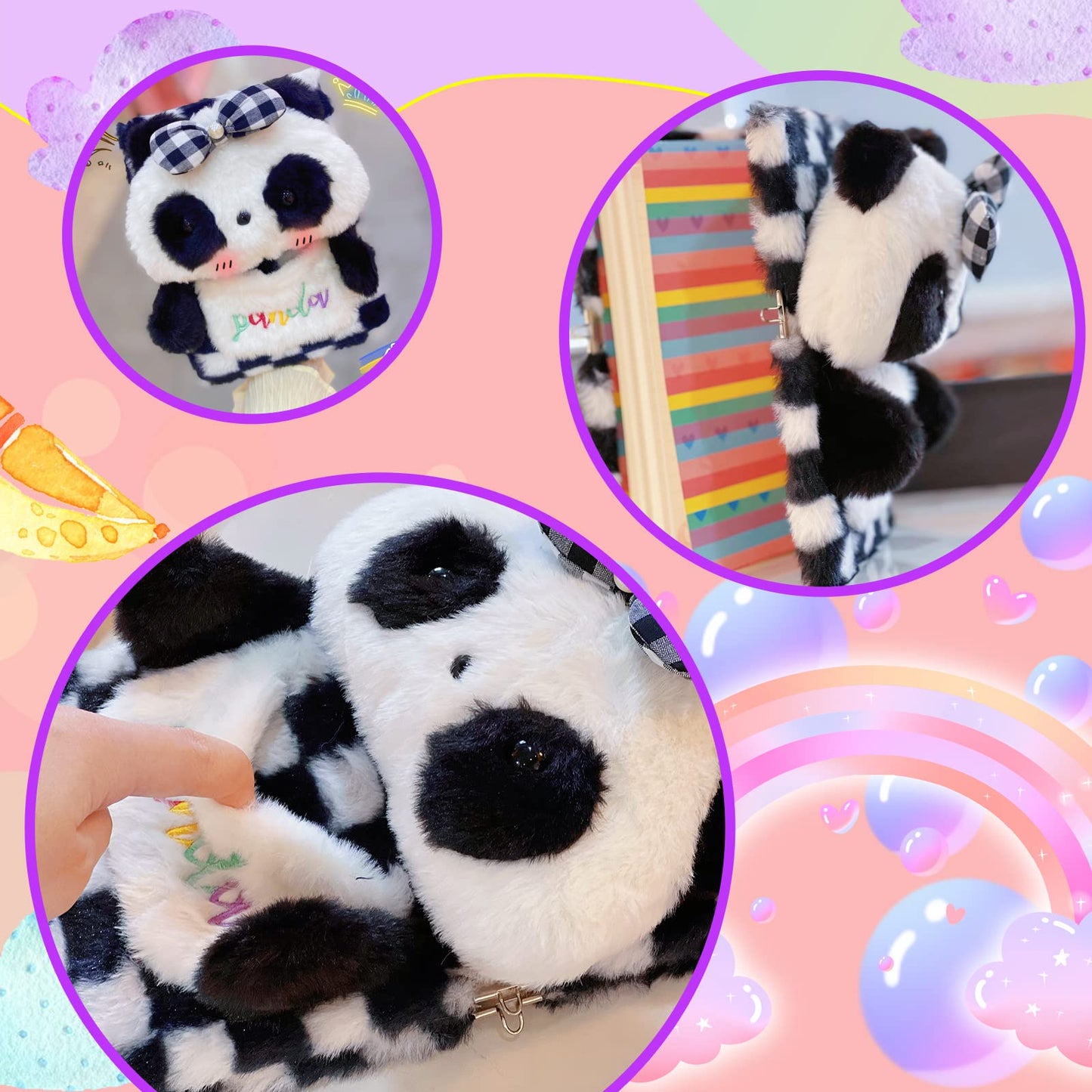 Yoytoo Panda Diary For Girls With Lock And Keys, Plush Panda Notebook Journal With 160 Pages For Writing Drawing, Birthday Gift For School Students Teens Kids