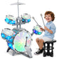 Drum Set For Kids 13, Jazz Drum Set For Toddlers 35 Vibrant Aurora Light With 5 Pieces High Drums, Musical Instruments Toy For