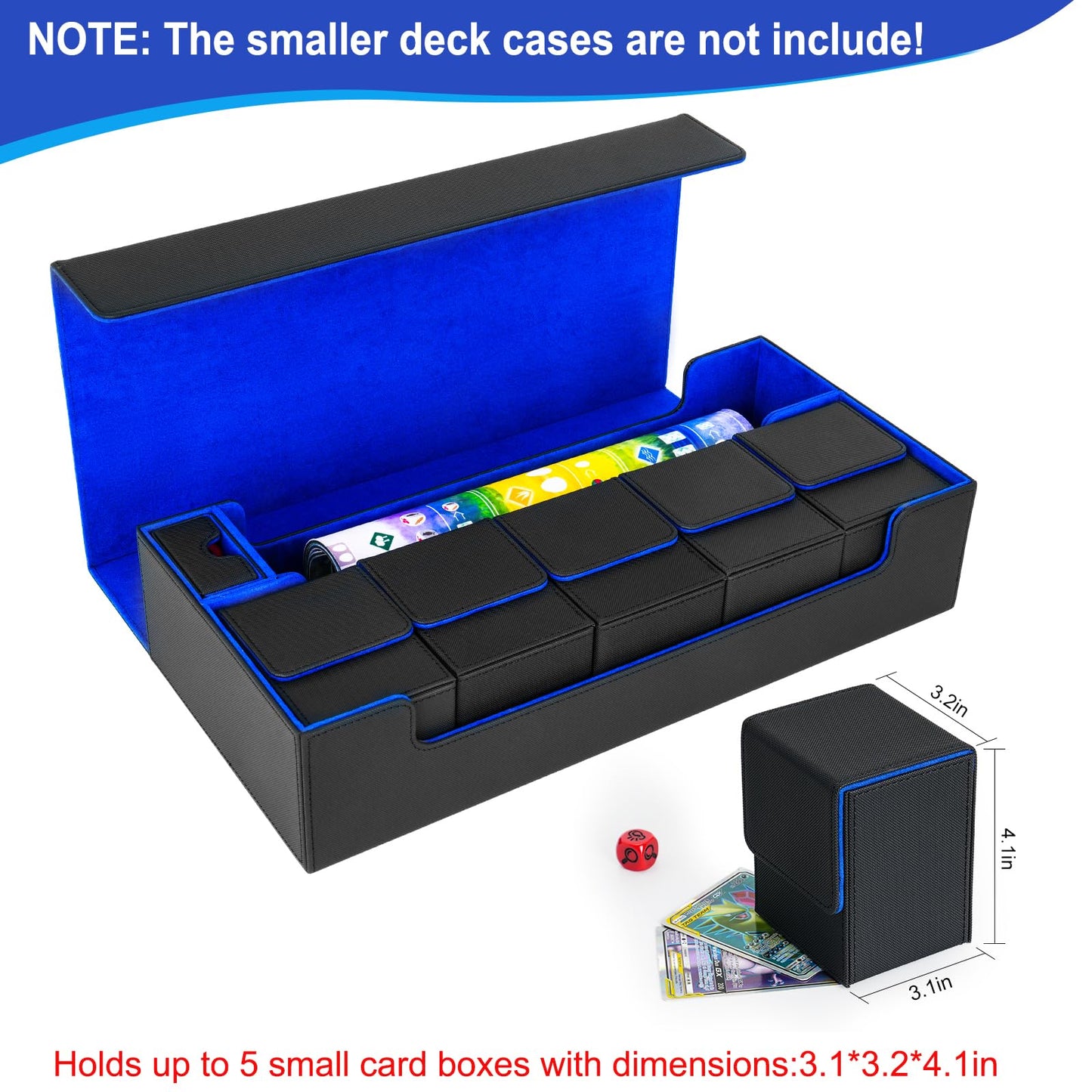 Leforz Card Deck Box,X-Large Premium Card Game Deck Storage Box Fits 5 Decks Card Box,Card Deck Case Compatible With Mtg/Tcg/Yug