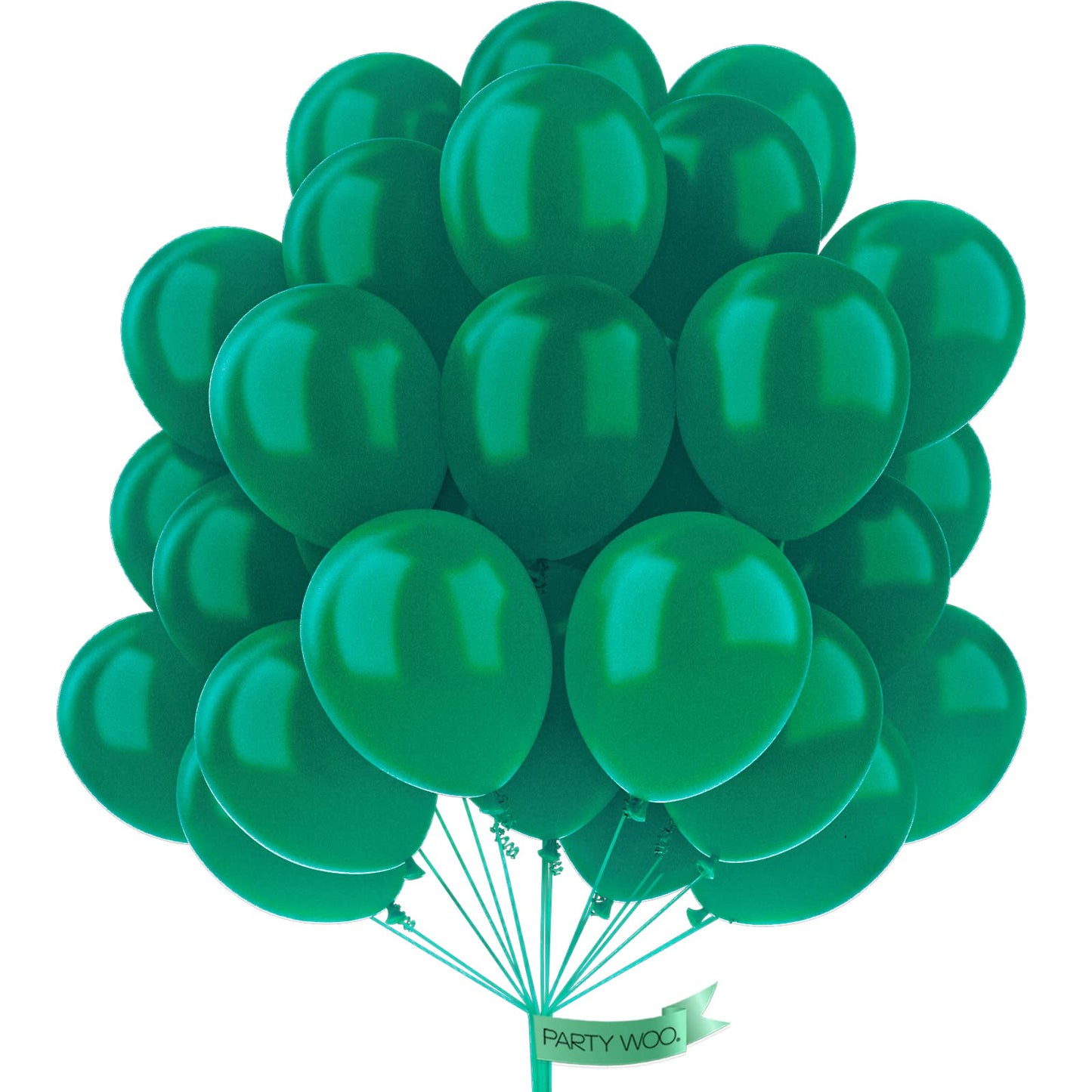 PartyWoo Balloons 12 Inch 50 pcs Dark Green Pearl Rubber for Baby Shower, Graduation, Birthday Decorations - Emerald Forest Green