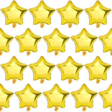 Moukiween Star Balloons,50 Pieces 10 Inch Gold Star-Shape Foil Balloons Mylar Balloons For Party Decorations