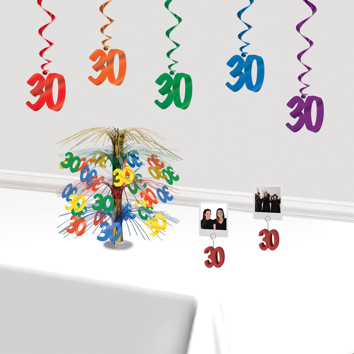 Beistle 30 Whirls 10 Piece, Multicolored