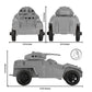 TimMee RECON PATROL Armored Cars - Gray Plastic Army Men Scout Vehicles