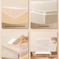 Rolife Clear Acrylic Display Case For Hobby Collectibles, Easy Assemble Dust Cover Showcase Clear Storage Bins, Stackable Storage Plastic Box With Wooden Base