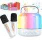 Mini Karaoke Machine For Kids Adult: 2Mic Portable Bluetooth Speaker With Wireless Microphone - Karaoke For Girls Age 4 5 6 7 8