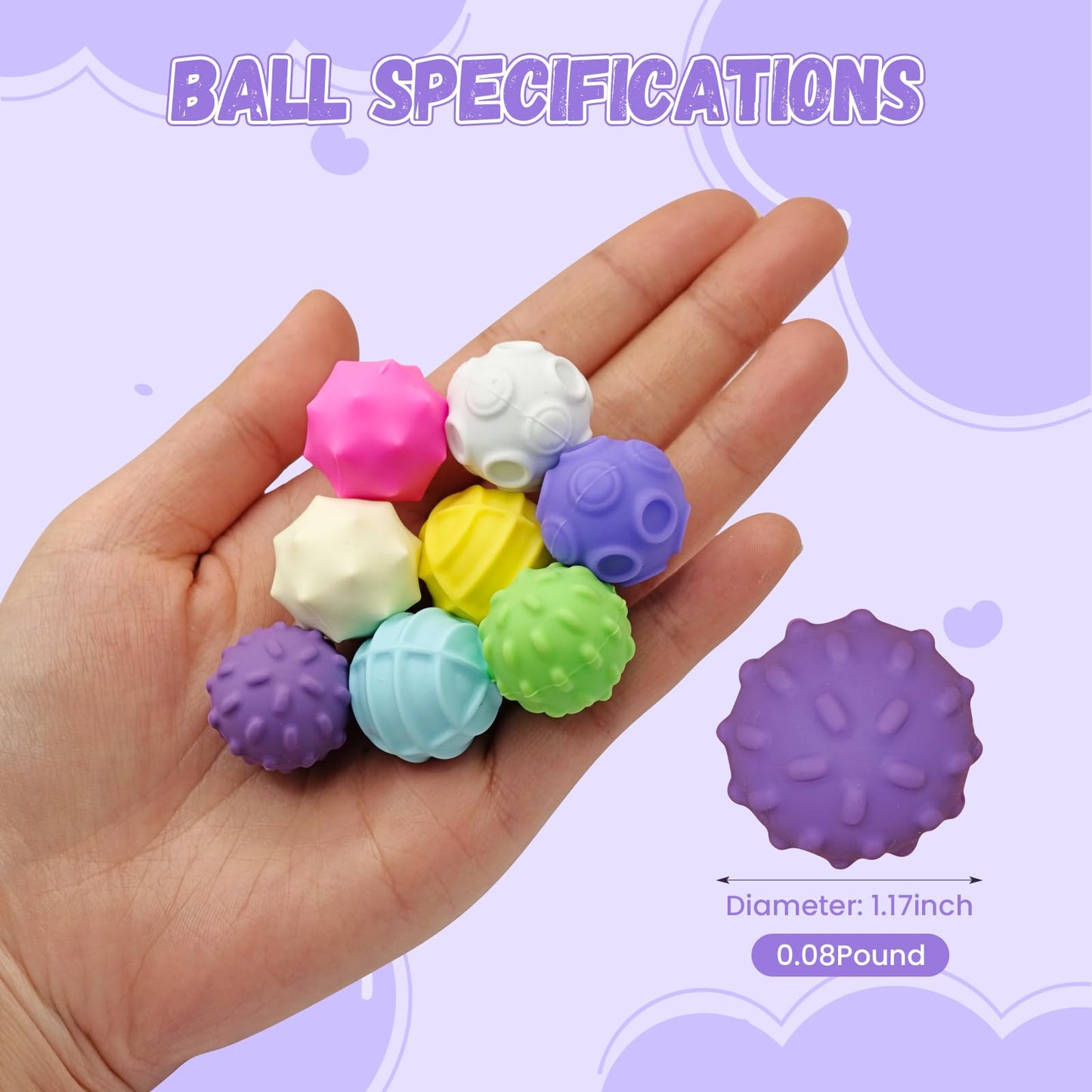 Beofinest Magnetic Stress Relief Balls With Silicone Shell, 8 Pieces Of 0.7'' Magnetic Balls For Adults, Desk Fidgets Toys For O