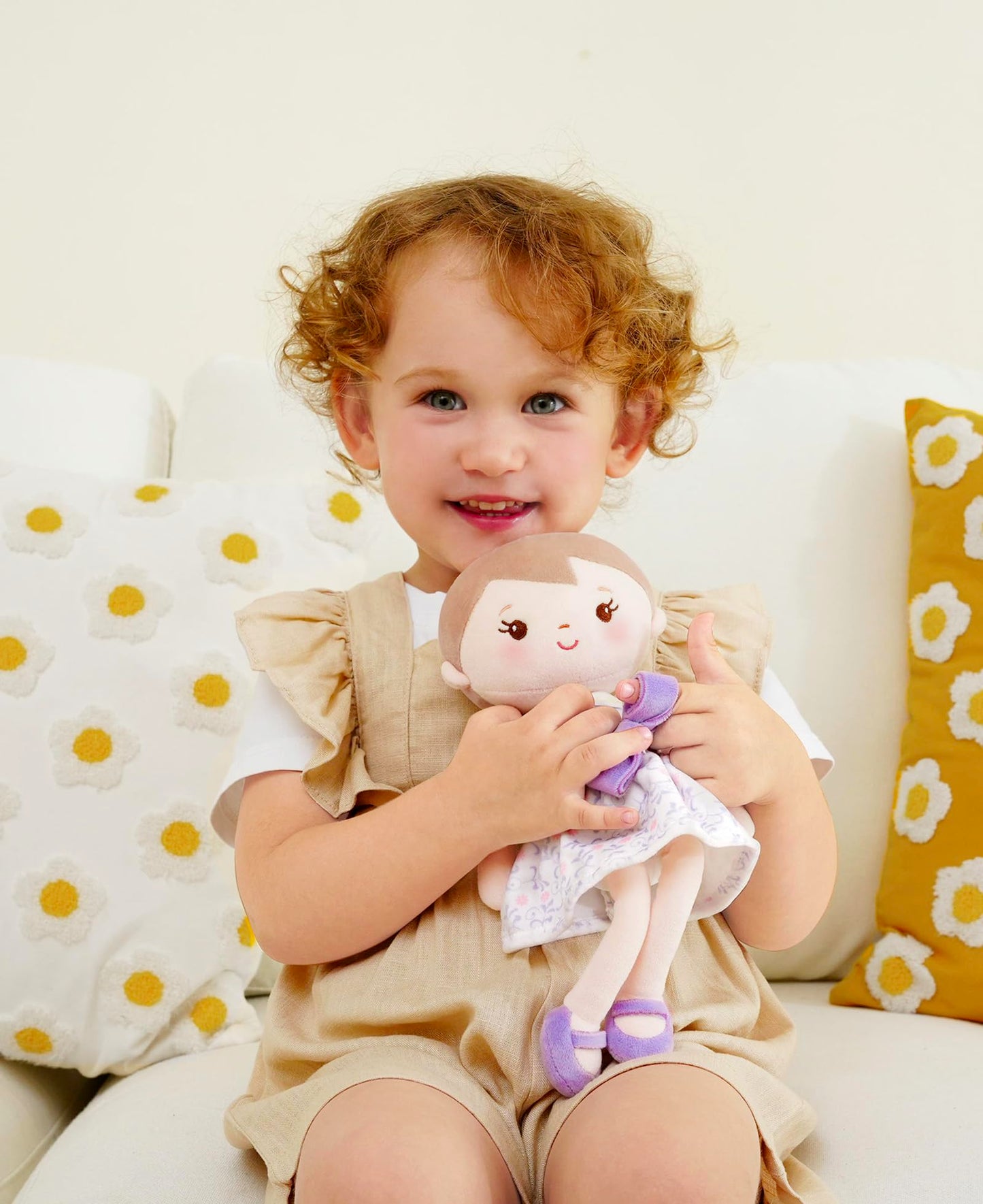 GAGAKU Soft Plush Baby Doll for Girls (12 ) - My First Baby Doll Gift for Girls  Toddlers & Infants  Machine Washable Rag Doll Toy - Purple Skirt Girl