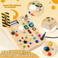 Joyreal Montessori Toddler Busy Board, 19 Led Wooden Sensory Board Educational Toys, Montessori Toys For 1-6 Year Old, Travel Toys Gifts For Toddlers Boys And Girls