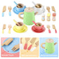 Gagaku Wooden Tea Set And Wooden Play Dishes 2 In 1 Play Food Set Toy 28 Pcs Montessori Wooden Play Kitchen Accessories Kitchen