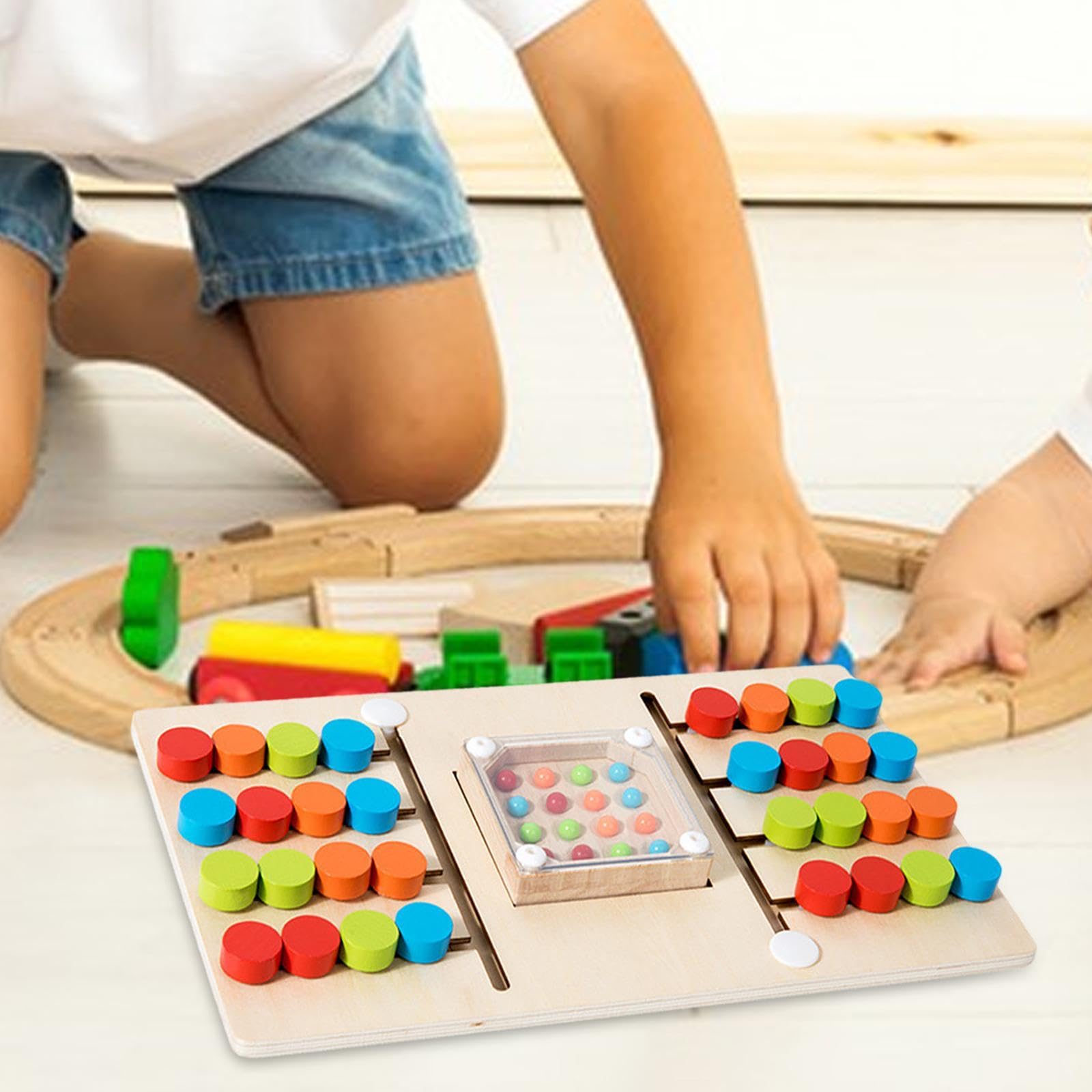 Merishopp Color Matching Game Early Education Preschool Wooden Color Slide Puzzle Game| Baby Learning Toy | Infant Activity Toy 