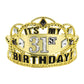 Elegant Sparkling Celebration Gold Plastic Tiara (3.5 x 5) - 1 Pc. - Ideal for Birthdays, Anniversaries & Events