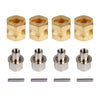 INJORA RC Hex Hub 12mm Brass Wheels Hex Hub Extension Hex Drive Adapter for 1/10 RC Crawler Axial SCX10 90046 D90 (12mm)
