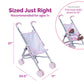 Adora Baby Doll Umbrella Stroller, Pretend Play Toy Accessories for Dolls up to 16 Inch, Foldable & Easy to Store, Smooth Steeri