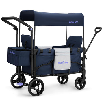 Momfann Stroller Wagon For 2 Kids, Baby Wagon Stroller With Adjustable Handle For Infants And Toddlers Includes Canopy & Organiz