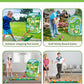 YSZZYSM 4-In-1 Kids Golf Games Set - Chipping Net, Putting Mat, Cornhole Board - Indoor/Outdoor - Blue - Model 7888-32 - 25.