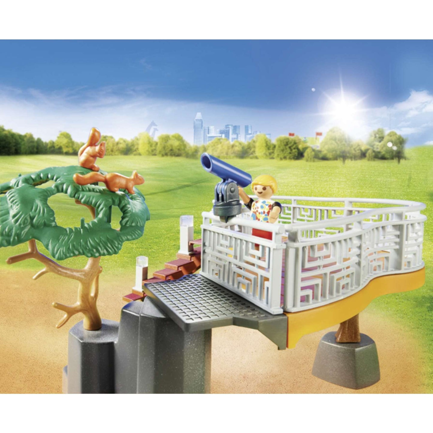 Playmobil Outdoor Lion Enclosure, Plastic, 34.8x12.0x18.7 cm, Multicoloured, Model 70343